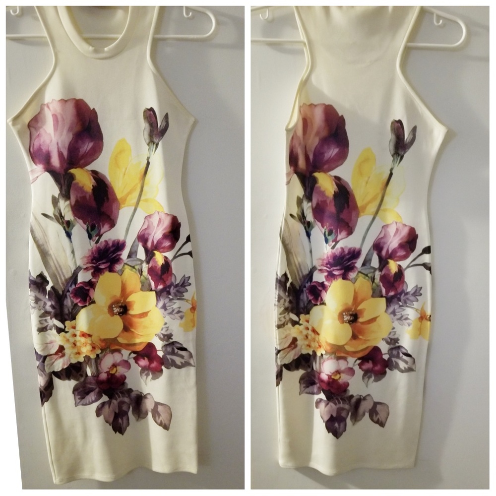 Flower Print Bodycon Midi dress